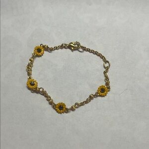 Bundle 3 for 10 - Gold-Tone Sunflower Chain Bracelet - Yellow Sunflower Accents